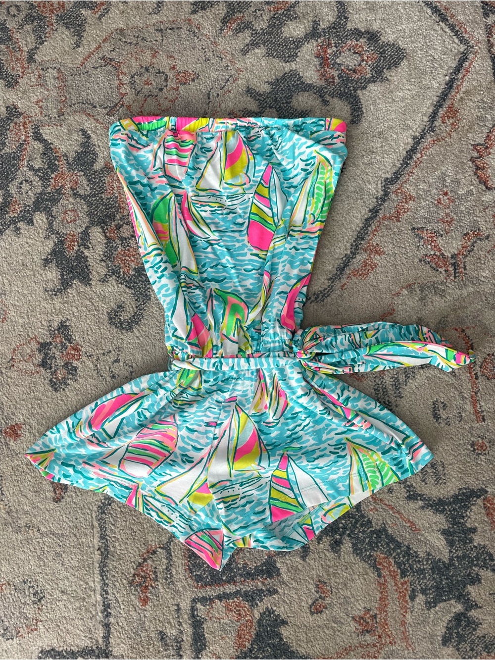 Lilly Pulitzer Ritz Romper You Gotta Regatta XS